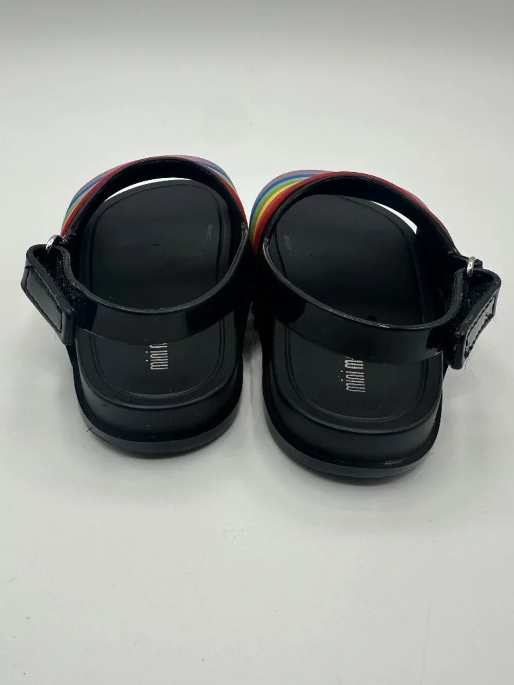 Mini Melissa Beach Slide Sandals Rainbow Black Girls Toddler US 8